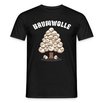 Cotton Sheep Cartoon Funny Sheep Pun - Men's T-Shirt - black - Front - AI Model Male 178 light (178cm)