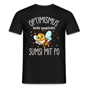 L’optimisme signifie à l’inverse Sumsi avec les fesses plus drôles - T-shirt homme - noir - Devant - AI Model Male 178 light (178cm)