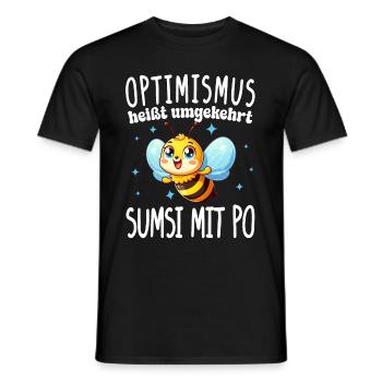 L’optimisme signifie à l’inverse Sumsi avec les fesses plus drôles - T-shirt homme - noir - Devant - AI Model Male 178 light (178cm)