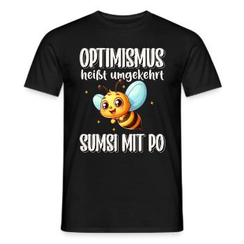 L’optimisme signifie à l’inverse Sumsi avec les fesses plus drôles - T-shirt homme - noir - Devant - AI Model Male 178 light (178cm)