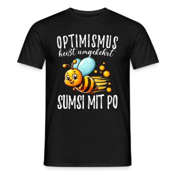 L’optimisme signifie à l’inverse Sumsi avec les fesses plus drôles - T-shirt homme - noir - Devant - AI Model Male 178 light (178cm)