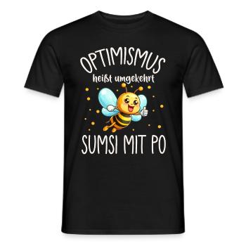 L’optimisme signifie à l’inverse Sumsi avec les fesses plus drôles - T-shirt homme - noir - Devant - AI Model Male 178 light (178cm)