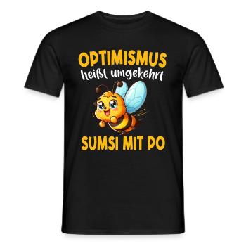 L’optimisme signifie à l’inverse Sumsi avec les fesses plus drôles - T-shirt homme - noir - Devant - AI Model Male 178 light (178cm)