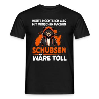 Today I want to do something with people Push - Men's T-Shirt - black - Front - AI Model Male 178 light (178cm)