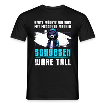 Today I want to do something with people Push - Men's T-Shirt - black - Front - AI Model Male 178 light (178cm)