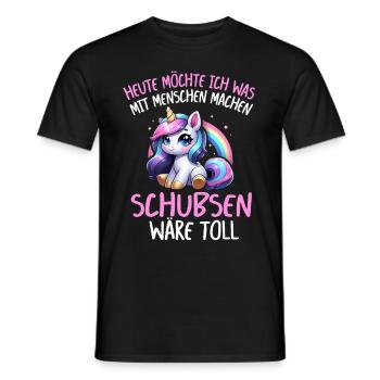 Today I want to do something with people Push - Men's T-Shirt - black - Front - AI Model Male 178 light (178cm)