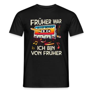 Cassettes Player Mixtape Music 80s Vintage Retro - Men's T-Shirt - black - Front - AI Model Male 178 light (178cm)
