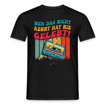 Kassetten Player Mixtape Musik 80er Vintage Retro - Männer T-Shirt - Schwarz - Vorne - AI Model Male 178 light (178cm)