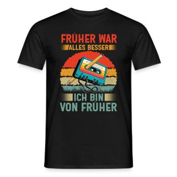 Cassettes Player Mixtape Music 80s Vintage Retro - Men's T-Shirt - black - Front - AI Model Male 178 light (178cm)