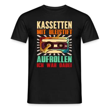 Kassetten Player Mixtape Musik 80er Vintage Retro - Männer T-Shirt - Schwarz - Vorne - AI Model Male 178 light (178cm)
