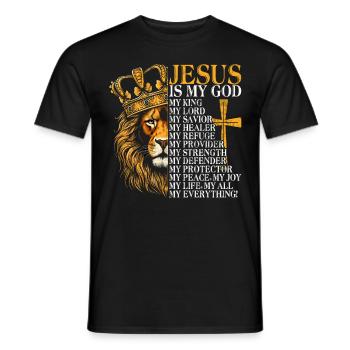 Lion de Juda - La foi en chrétien - T-shirt homme - noir - Devant - AI Model Male 178 light (178cm)