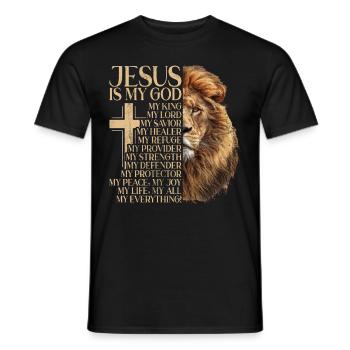 Löwe Des Juda -Glaubens An Christian Christian - Männer T-Shirt - Schwarz - Vorne - AI Model Male 178 light (178cm)