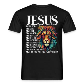 Lion de Juda - La foi en chrétien - T-shirt homme - noir - Devant - AI Model Male 178 light (178cm)