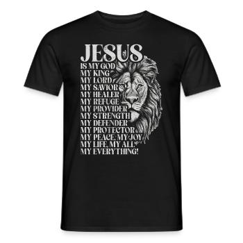 Löwe Des Juda -Glaubens An Christian Christian - Männer T-Shirt - Schwarz - Vorne - AI Model Male 178 light (178cm)