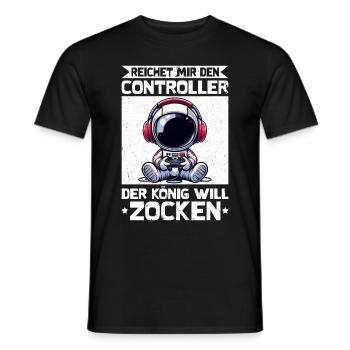 Il me tend la manette que le roi veut jouer - T-shirt homme - noir - Devant - AI Model Male 178 light (178cm)