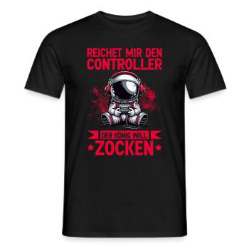 Il me tend la manette que le roi veut jouer - T-shirt homme - noir - Devant - AI Model Male 178 light (178cm)
