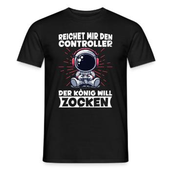 Il me tend la manette que le roi veut jouer - T-shirt homme - noir - Devant - AI Model Male 178 light (178cm)
