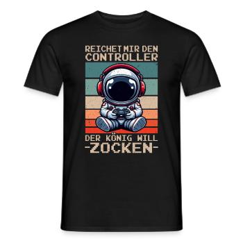 Hands me the controller the king wants to gamble - Men's T-Shirt - black - Front - AI Model Male 178 light (178cm)