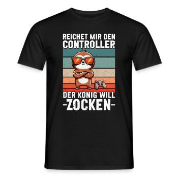 Hands me the controller, the queen wants to play - Men's T-Shirt - black - Front - AI Model Male 178 light (178cm)