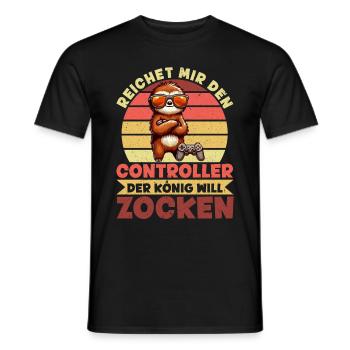 Hands me the controller, the queen wants to play - Men's T-Shirt - black - Front - AI Model Male 178 light (178cm)