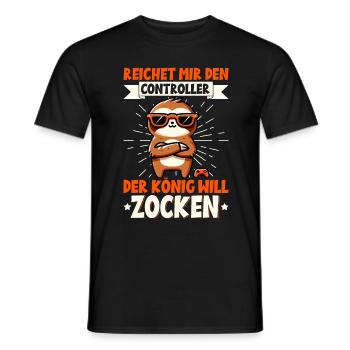 Hands me the controller, the queen wants to play - Men's T-Shirt - black - Front - AI Model Male 178 light (178cm)