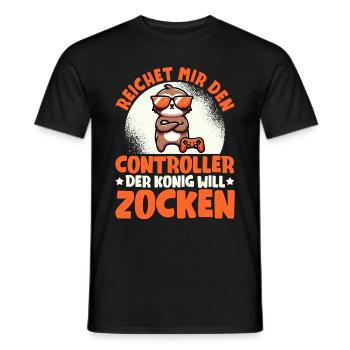Hands me the controller, the queen wants to play - Men's T-Shirt - black - Front - AI Model Male 178 light (178cm)