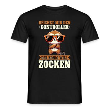 Hands me the controller, the queen wants to play - Men's T-Shirt - black - Front - AI Model Male 178 light (178cm)