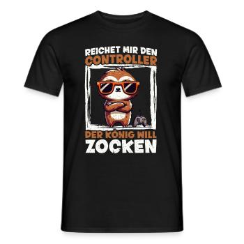 Hands me the controller, the queen wants to play - Men's T-Shirt - black - Front - AI Model Male 178 light (178cm)