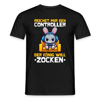 Il me tend la manette que le roi veut jouer - T-shirt homme - noir - Devant - AI Model Male 178 light (178cm)