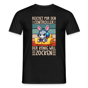 Il me tend la manette que le roi veut jouer - T-shirt homme - noir - Devant - AI Model Male 178 light (178cm)