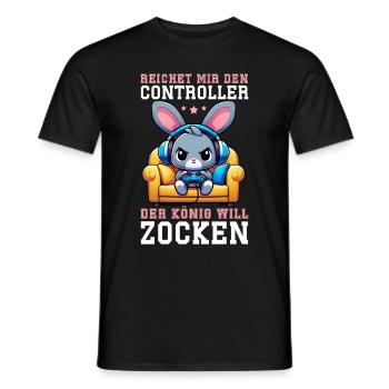 Il me tend la manette que le roi veut jouer - T-shirt homme - noir - Devant - AI Model Male 178 light (178cm)