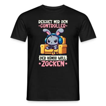 Il me tend la manette que le roi veut jouer - T-shirt homme - noir - Devant - AI Model Male 178 light (178cm)