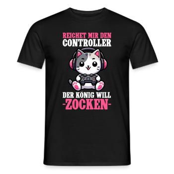 Il me tend la manette que le roi veut jouer - T-shirt homme - noir - Devant - AI Model Male 178 light (178cm)