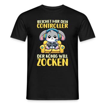 Il me tend la manette que le roi veut jouer - T-shirt homme - noir - Devant - AI Model Male 178 light (178cm)