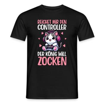 Il me tend la manette que le roi veut jouer - T-shirt homme - noir - Devant - AI Model Male 178 light (178cm)