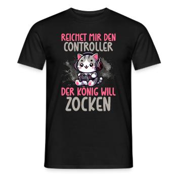 Il me tend la manette que le roi veut jouer - T-shirt homme - noir - Devant - AI Model Male 178 light (178cm)