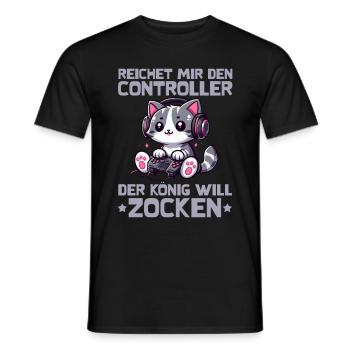 Il me tend la manette que le roi veut jouer - T-shirt homme - noir - Devant - AI Model Male 178 light (178cm)