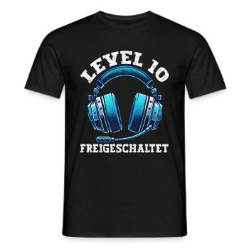 Level 10 Freigeschaltet Gaming Geburtstag PC - Männer T-Shirt - Schwarz - Vorne - AI Model Male 178 light (178cm)