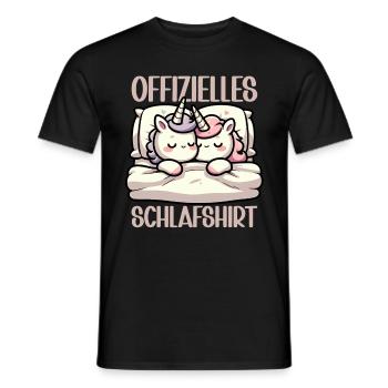Official Sleep Shirt Unicorn Nights Pajamas - Men's T-Shirt - black - Front - AI Model Male 178 light (178cm)