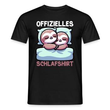 Official Sleep Shirt Sloth Late Riser - Men's T-Shirt - black - Front - AI Model Male 178 light (178cm)