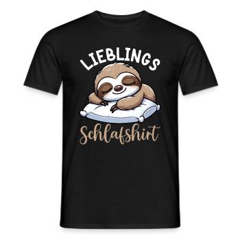 Official Sleep Shirt Sloth Late Riser - Men's T-Shirt - black - Front - AI Model Male 178 light (178cm)