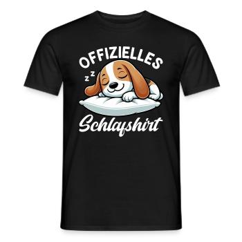 Official Sleep Shirt Beagle Pajamas Chill - Men's T-Shirt - black - Front - AI Model Male 178 light (178cm)