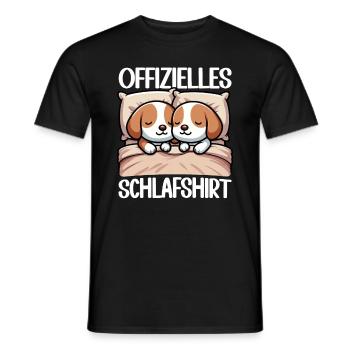 Official Sleep Shirt Beagle Pajamas Chill - Men's T-Shirt - black - Front - AI Model Male 178 light (178cm)