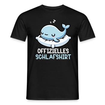 Official Sleep Shirt Whale Night Owls - Men's T-Shirt - black - Front - AI Model Male 178 light (178cm)