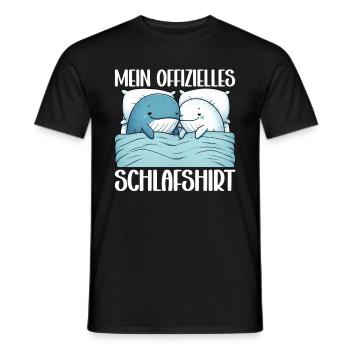 Official Sleep Shirt Whale Night Owls - Men's T-Shirt - black - Front - AI Model Male 178 light (178cm)