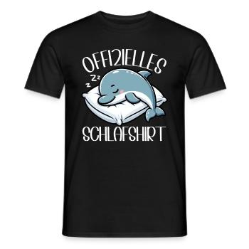 Official Sleep Shirt Dolphin Pajamas - Men's T-Shirt - black - Front - AI Model Male 178 light (178cm)