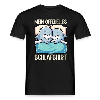 Official Sleep Shirt Dolphin Pajamas - Men's T-Shirt - black - Front - AI Model Male 178 light (178cm)