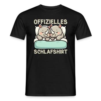 Official Sleeping Shirt Rhinoceros Late Riser - Men's T-Shirt - black - Front - AI Model Male 178 light (178cm)