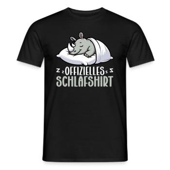 Official Sleeping Shirt Rhinoceros Late Riser - Men's T-Shirt - black - Front - AI Model Male 178 light (178cm)