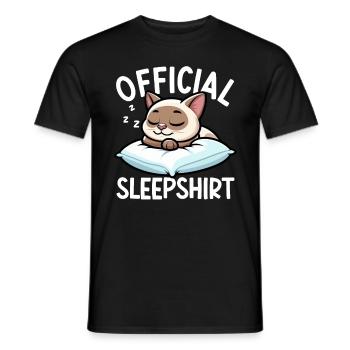 Official Sleeping Shirt Burmese Cat Pajamas - Men's T-Shirt - black - Front - AI Model Male 178 light (178cm)